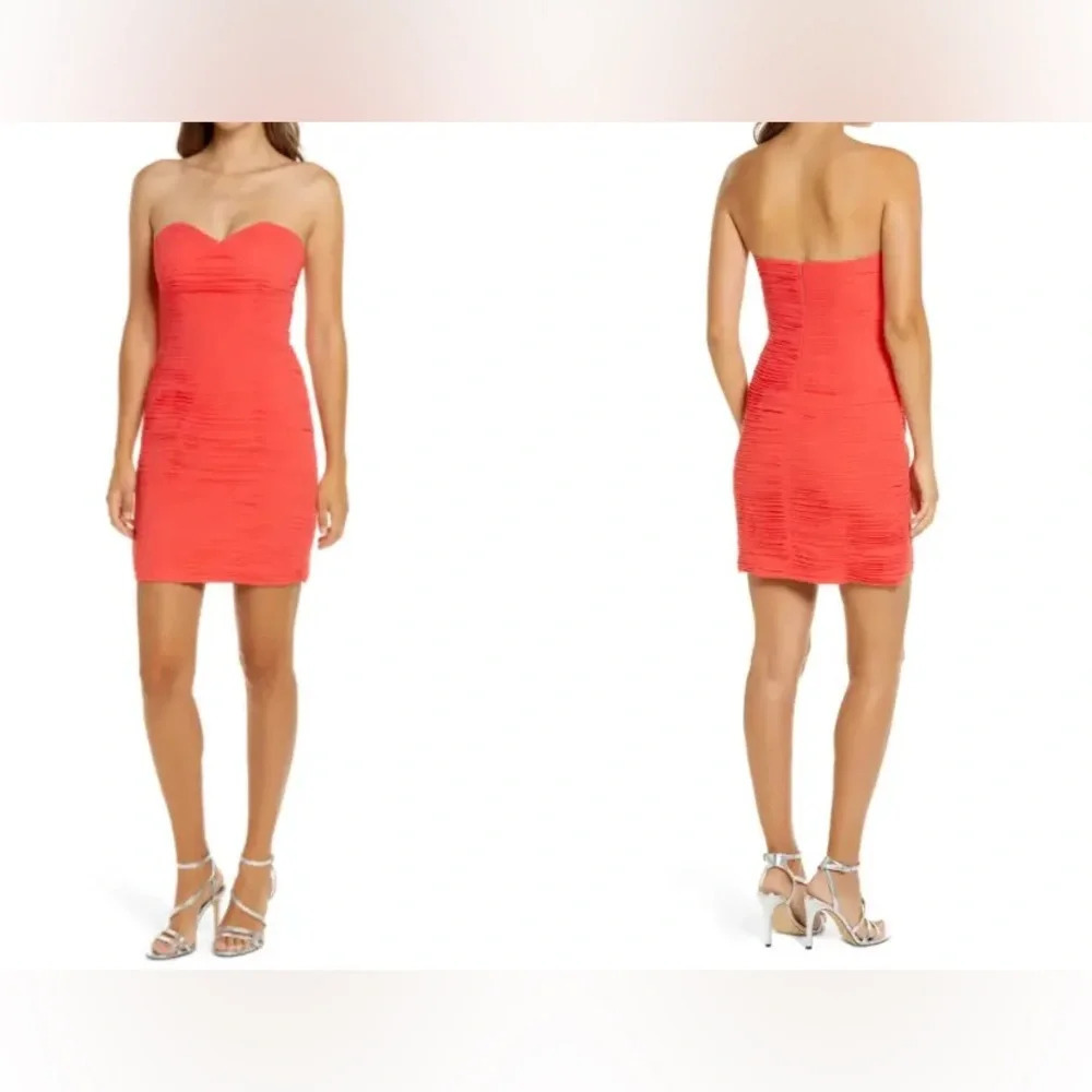 FINAL PRICE NWT LAVISH ALICE Pleated Pleat Chiffon Sweetheart Mini Dress